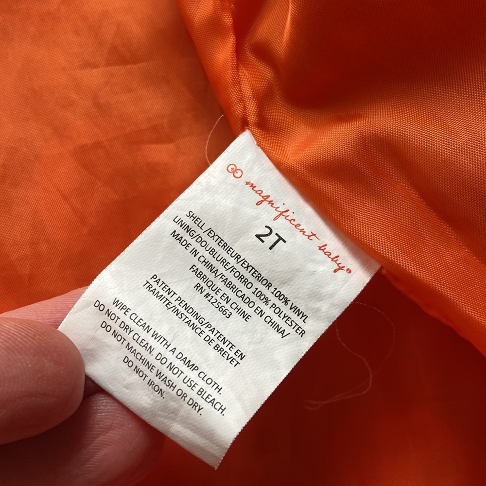Magnificent Baby Magnetic Raincoat 2T Orange Circles - Picture 6 of 16